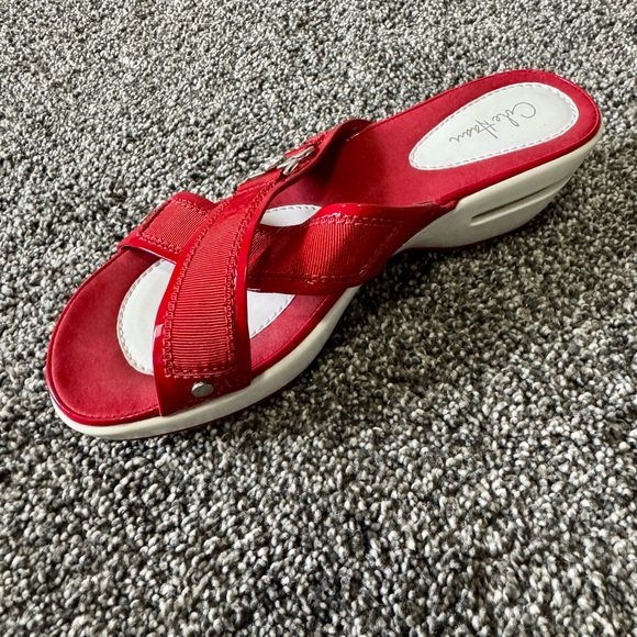 Cole Haan Nike Air Women's Red Slide Wedge Heel Sandals Size 7 - Picture 6 of 13